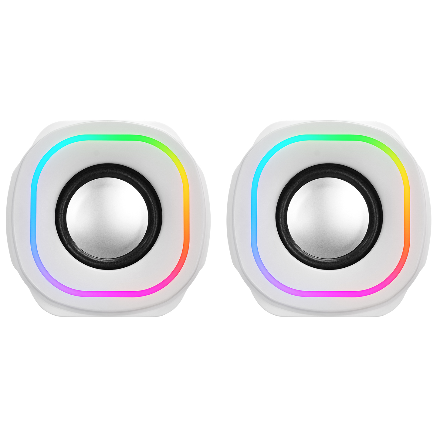Mikado MD-180 2-0 3W X 2 Beyaz RGB Aydınlatmalı USB  3-5mm USB 5V Speaker Hoparlör